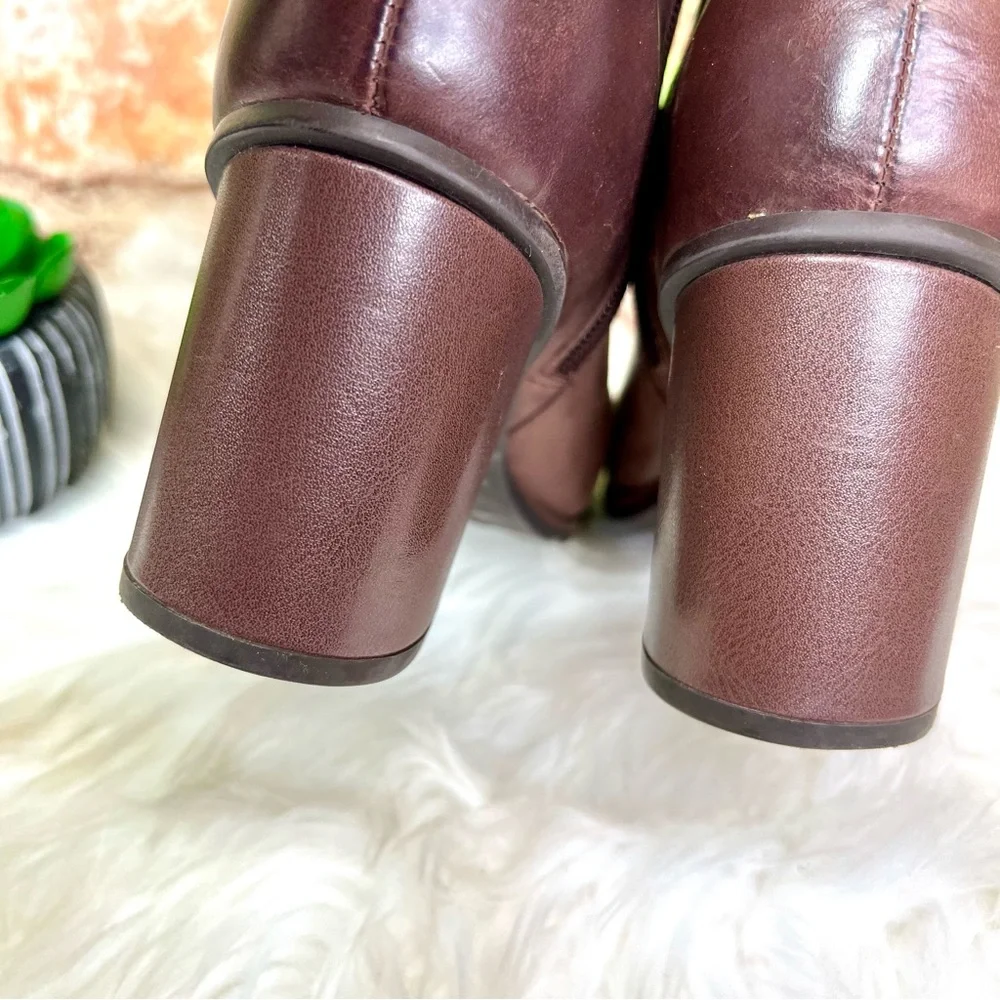 KORKS Distressed Brown Leather Chic Ankle Boots, Beautiful Patina, 9M